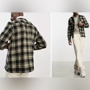 WeSC Jacket Sherpa Collar Men’s Liam Plaid Flannel men L / Women XL Twill Zinna